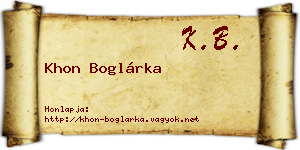 Khon Boglárka névjegykártya